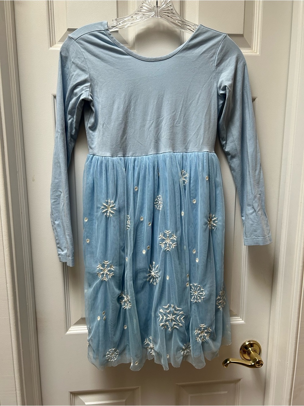 Girl’s Tulle Skirt Light Blue Snowflake Dress